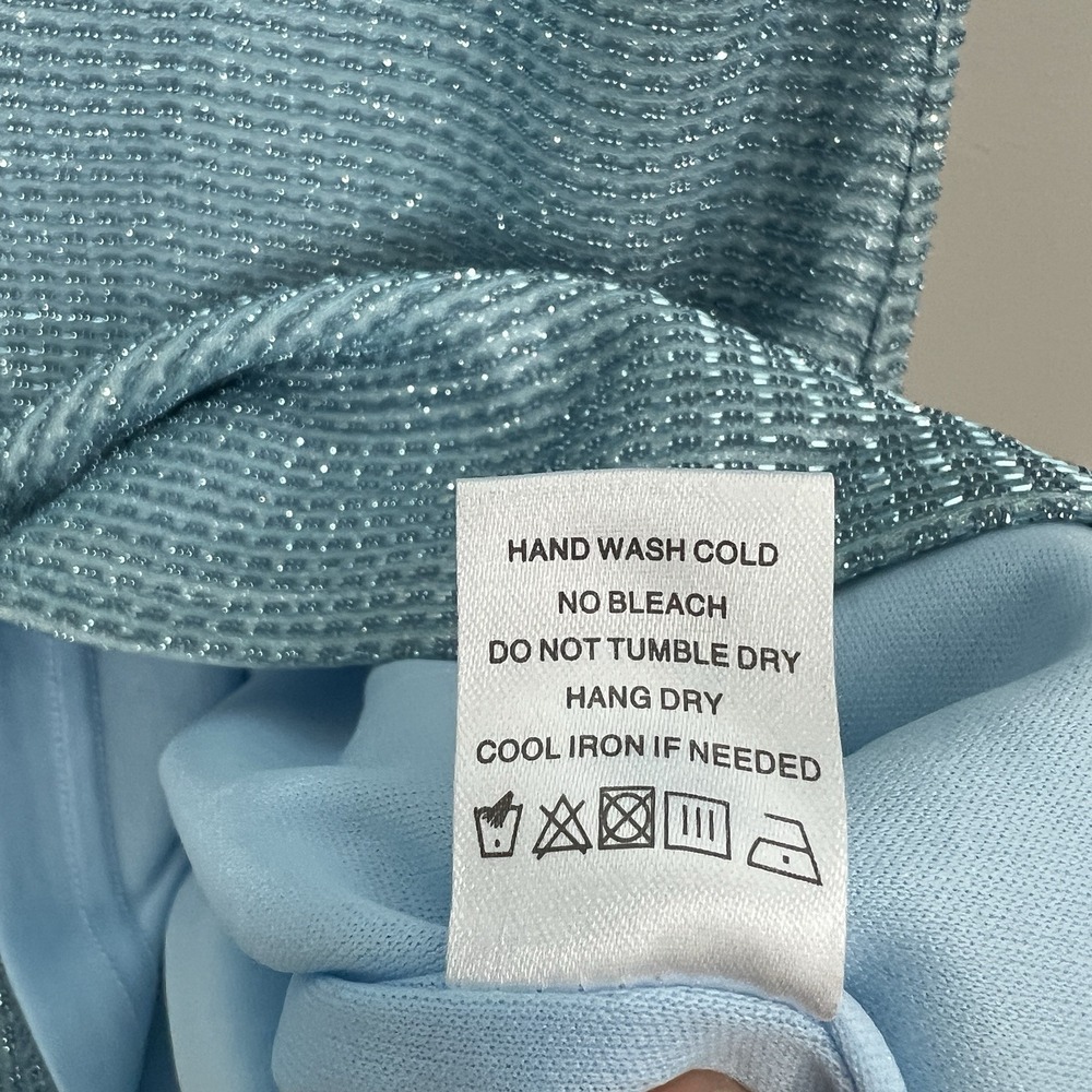 Revolve Superdown Tiffany Mini Dress Women's Size Medium Light Blue One Shoulder - Picture 11 of 11